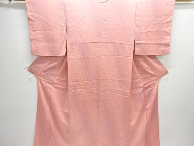 秋山庄太郎　よろけ縞模様織り出し色無地着物